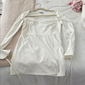 Fashion Nova Cream Long Sleeve Top